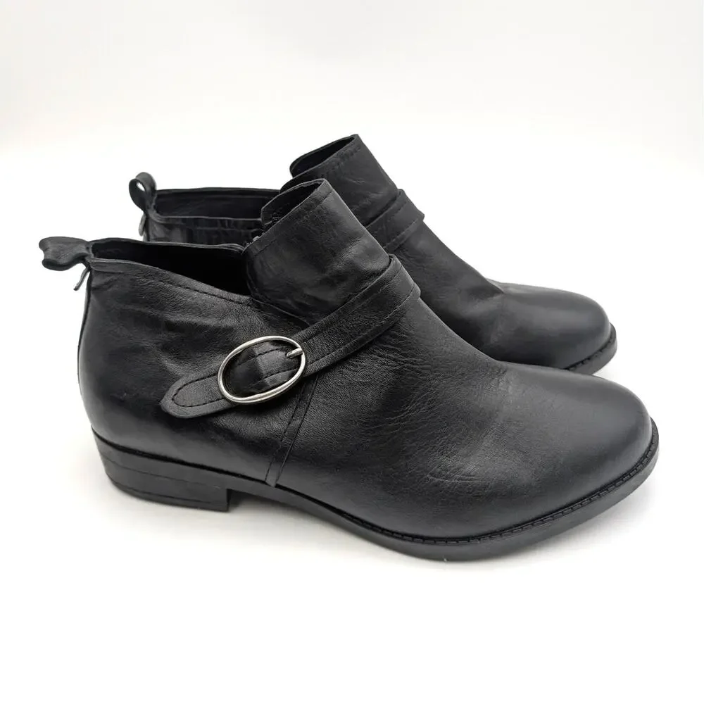 David Tate Maverick Ankle Bootie Women's Black Antique Leather Size US11W EU41